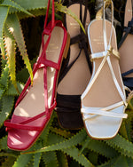Load image into Gallery viewer, Chloe Tie Sandal in Red Leather