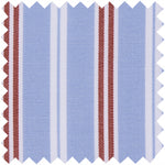 Load image into Gallery viewer, Made-to-Order Pleated Wrap Skirt in Blue/Red Multi Stripe Poplin