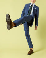 Load image into Gallery viewer, Silk Woven Tie in Green/Navy/Mist Stripe