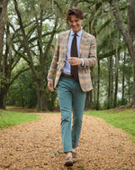 Load image into Gallery viewer, Virgil No. 2 Jacket in Wheat/Melon/Lovat Plaid Linen Hopsack
