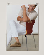 Load image into Gallery viewer, Textured Hyannis Polo Sweater in Bone Cotton/Linen