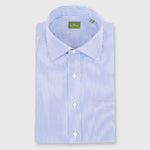 Load image into Gallery viewer, Made-to-Measure Shirt in Blue Small Bengal Stripe Poplin