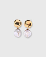 Load image into Gallery viewer, Coin Reflection Earrings in Gold/Pearl