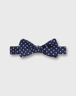 Load image into Gallery viewer, Silk Bow Tie in Navy/White Windsor Dot