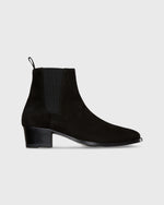 Load image into Gallery viewer, Heeled Chelsea Boot in Black Suede