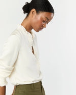 Load image into Gallery viewer, Frill Blouse in Ivory Silk
