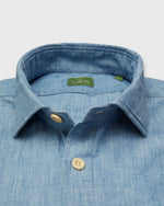 Load image into Gallery viewer, Band-Hem Work Shirt in Extra Light Washed Chambray