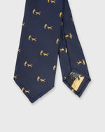 Load image into Gallery viewer, Silk Club Tie in Blue/Gold Bull & Bear