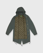 Load image into Gallery viewer, Cashpad Fishtail Parka in Green Dry Waxed Poplin