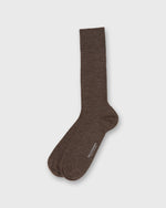 Load image into Gallery viewer, Trouser Dress Socks in Heather Brown Extra Fine Merino