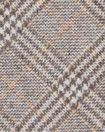 Load image into Gallery viewer, Hand-Rolled Cashmere Woven Tie in Ivory/Olive/Orange Plaid