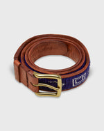 Load image into Gallery viewer, 1.25" African Beaded Belt in Navy Village