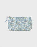 Load image into Gallery viewer, Soft Small Cosmetic Bag in Light Blue Poppy & Daisy Liberty Fabric