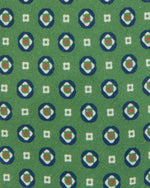 Load image into Gallery viewer, Linen/Silk Print Tie in Avocado/Navy Medallion