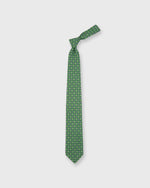 Load image into Gallery viewer, Linen/Silk Print Tie in Avocado/Navy Medallion