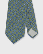 Load image into Gallery viewer, Silk Print Tie in Sage/Blue Medallion