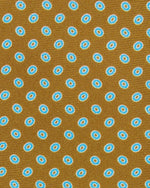 Load image into Gallery viewer, Silk Print Tie in Tobacco/Aqua Circle