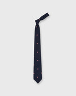 Load image into Gallery viewer, Hand-Rolled Silk Woven Club Tie in Navy/Red Shield