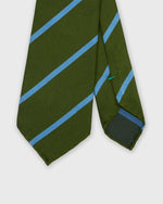 Load image into Gallery viewer, Silk Woven Tie in Moss/Sky Bar Stripe