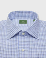 Load image into Gallery viewer, Spread Collar Dress Shirt in Blue Multi Tattersall Poplin