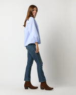Load image into Gallery viewer, Sienna Top in Sky/White Mini Check Poplin
