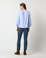 Load image into Gallery viewer, Sienna Top in Sky/White Mini Check Poplin