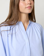 Load image into Gallery viewer, Sienna Top in Sky/White Mini Check Poplin