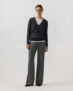 Load image into Gallery viewer, Kate V-Neck Sweater in Heather Charcoal Escorial Wool