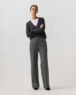 Load image into Gallery viewer, Frankie Pant in Black/White Stretch Herringbone