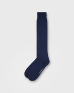 Load image into Gallery viewer, Over-The-Calf Dress Socks in Navy Silk