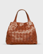 Load image into Gallery viewer, Handwoven Tote in Dark Brown Veg-Tanned Leather