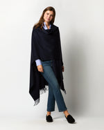Load image into Gallery viewer, Cashmere Cape in Dark Navy