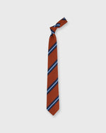 Load image into Gallery viewer, Silk/Cotton Woven Tie in Rust/Navy/Sky Stripe