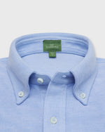 Load image into Gallery viewer, Short-Sleeved Knit Button-Down Popover Shirt in Sky Oxford Pima Pique