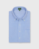 Load image into Gallery viewer, Short-Sleeved Knit Button-Down Popover Shirt in Sky Oxford Pima Pique