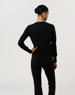 Load image into Gallery viewer, Rosie Cardigan in Black Cotton/Silk