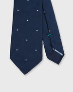 Load image into Gallery viewer, Silk Woven Tie in Navy/Sky Dot