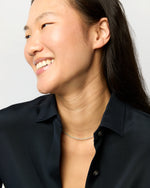 Load image into Gallery viewer, Tiny Beaded 14K Gold Necklace in Aquamarine