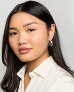 Load image into Gallery viewer, Mini Organic Hoop Earrings in Silver Clear