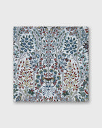 Load image into Gallery viewer, Hand-Rolled Cotton Print Pocket Square in Ivory/Indigo/Bordeaux Kensington Park Liberty Fabric