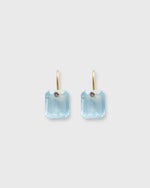 Load image into Gallery viewer, Rectangular Gem Earrings in Milky Aquamarine/Tanzanite