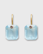 Load image into Gallery viewer, Rectangular Gem Earrings in Milky Aquamarine/Tanzanite