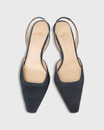 Load image into Gallery viewer, Slight Square Slingback in Navy Suede