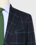 Load image into Gallery viewer, Virgil No. 3 Jacket in Navy/Spruce/Blue Windowpane Brushed Twill