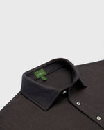 Load image into Gallery viewer, Long-Sleeved Polo in Dark Brown Oxford Pima Pique