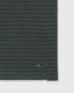 Load image into Gallery viewer, Short-Sleeved Polo in Heather Sea Moss/Heather Brown Stripe Pima Pique