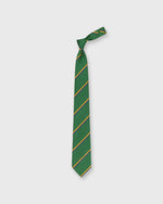 Load image into Gallery viewer, Silk Woven Tie in Green/Yellow/Navy Stripe