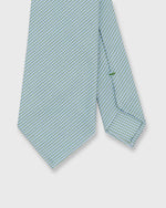 Load image into Gallery viewer, Silk/Cotton Jacquard Tie in Green/Sky
