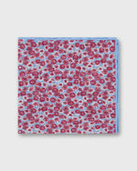 Load image into Gallery viewer, Hand-Rolled Linen/Cotton Print Pocket Square in Beet/Lilac/Bone Floral
