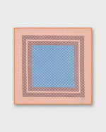 Load image into Gallery viewer, Hand-Rolled Linen/Cotton Print Pocket Square in Melon/Blue/Bone Mosaic